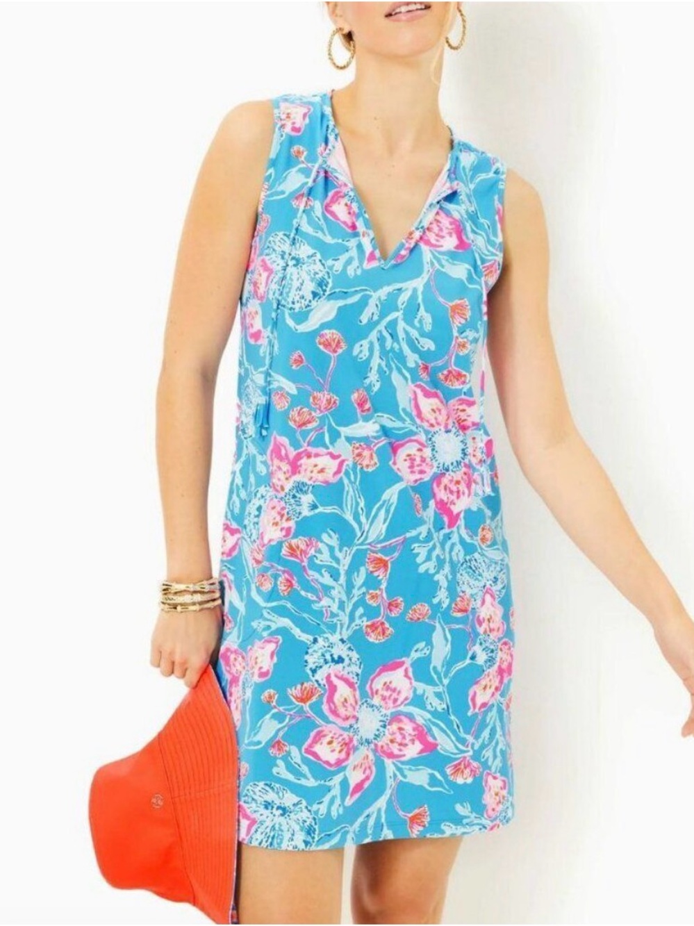 Lilly Pulitzer Johana Sleeveless Cover-Up Dress Large Bahamian Rhapsody Floral